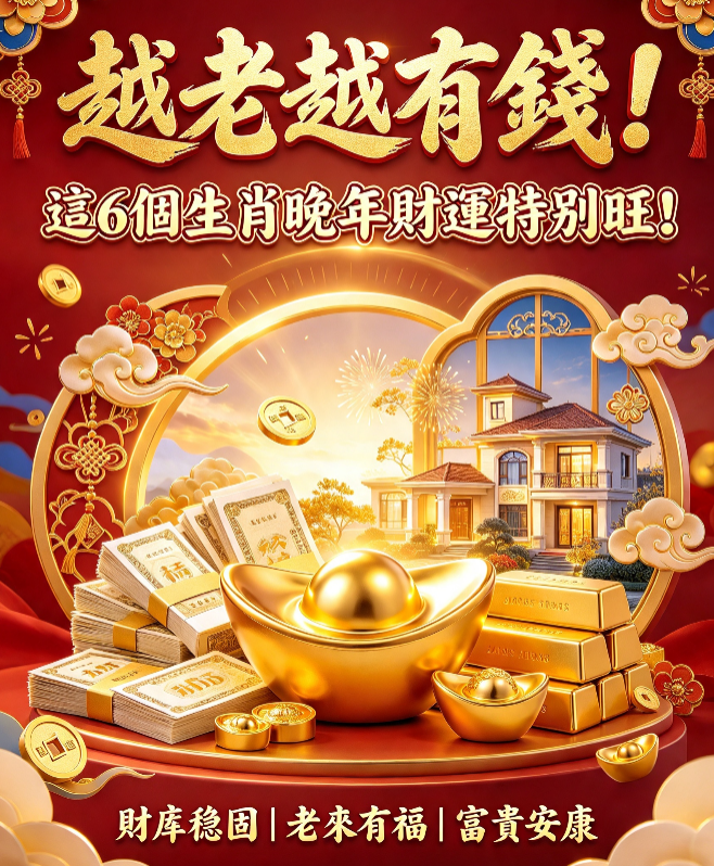 越老越有錢！這 6 個生肖晚年財運特別旺！