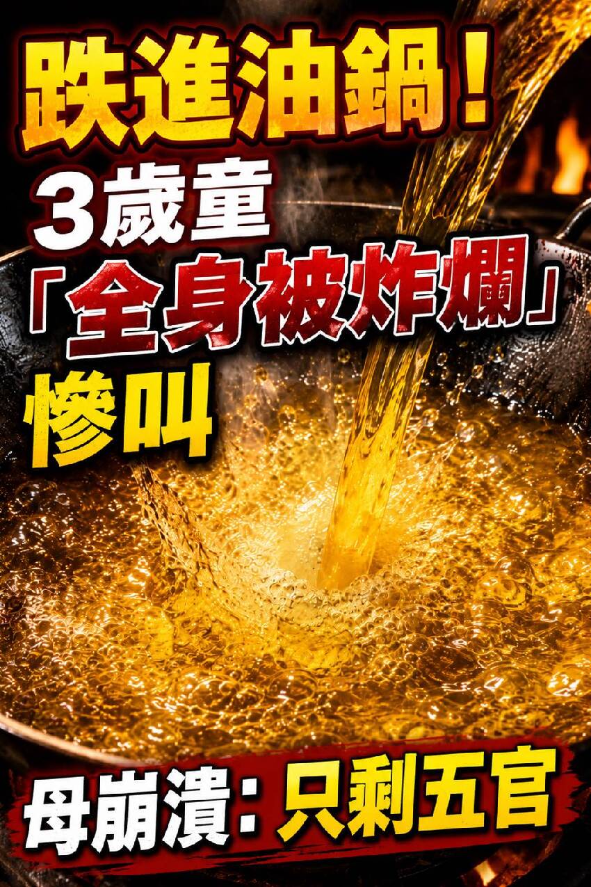 跌進油鍋！3歲童「全身被炸爛」慘叫　母崩潰：只剩五官