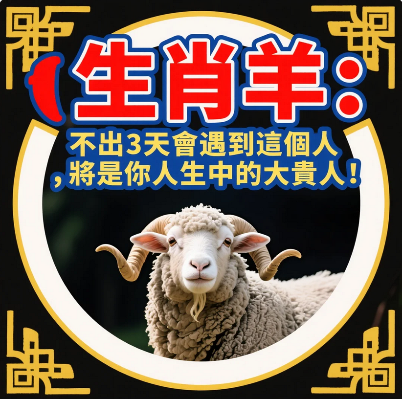 生肖羊：不出3天會遇到這個人 ，將是你人生中的大貴人！