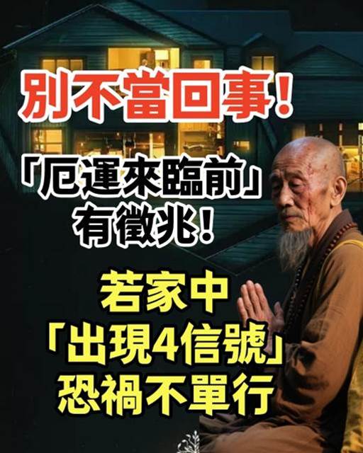 別不當回事！「厄運來臨前」有徵兆！若家中「出現4信號」恐禍不單行，大師指點「應對策略」