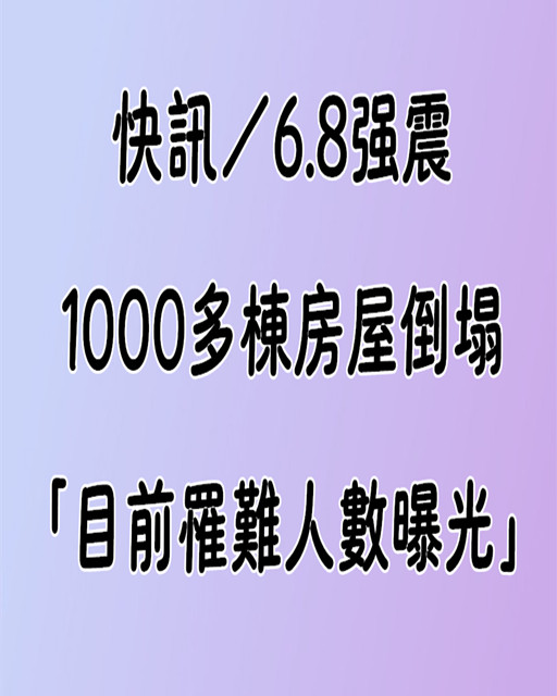 快訊／6.8強震！1000多棟房屋倒塌「目前罹難人數曝光」　災民驚恐逃難