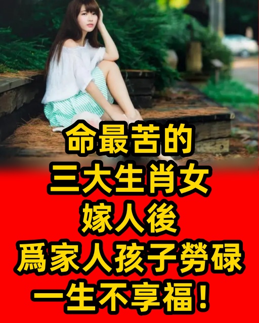 命最苦的三大生肖女，嫁人後，爲家人孩子勞碌，一生不享福！