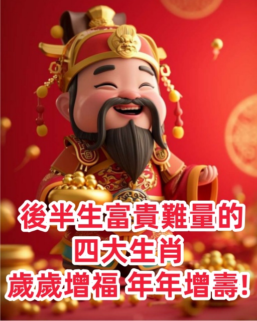 後半生富貴難量的四大生肖，歲歲增福，年年增壽！