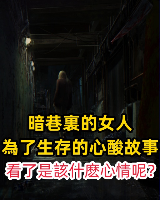 暗巷裏的女人為了生存的心酸故事，看了是該什麽心情呢？