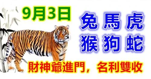 9月3日生肖運勢_兔、馬、虎大吉