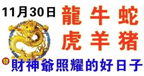 11月30日生肖運勢_龍、牛、蛇大吉