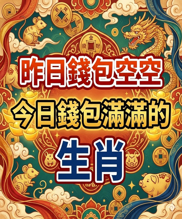 昨日錢包空空，今日錢包滿滿的生肖