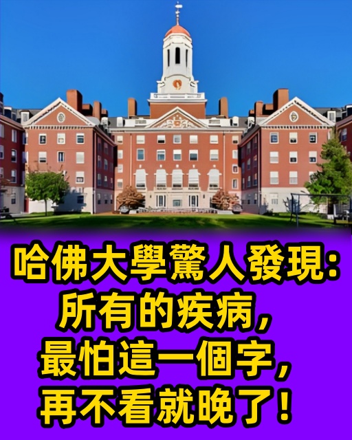 哈佛大學驚人發現：所有的疾病，最怕這一個字，再不看就晚了！