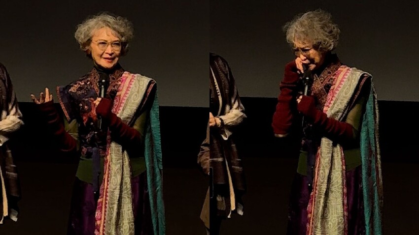 香港傳奇女星久違露面，滿頭銀髮狀態極佳，台上哽咽送飛吻