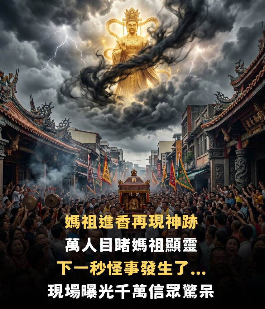 媽祖進香再現神跡，萬人目睹媽祖顯靈，下一秒怪事發生了...現場曝光千萬信眾驚呆
