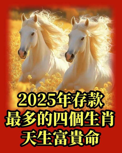 2025年存款最多的四個生肖，天生富貴命！