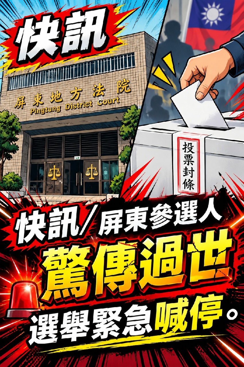 快訊／屏東參選人「驚傳過世」！選舉緊急喊停