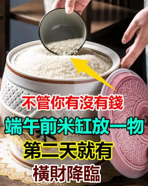 60年一遇！五月初五端午節，只要在「米缸」放一物，第二天就有橫財降臨，好運一路旺到底