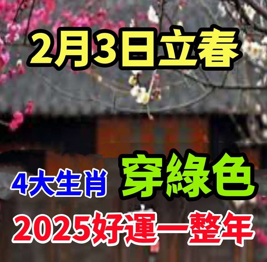 風水大師說：2月3日立春，這4個生肖「穿綠色」，財運會旺旺來，一整年順利又吉祥！