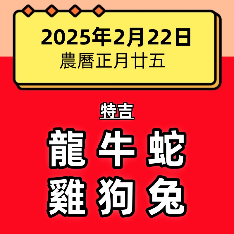 小運播報：2025年2月22日（星期六）～龍、牛、蛇大吉