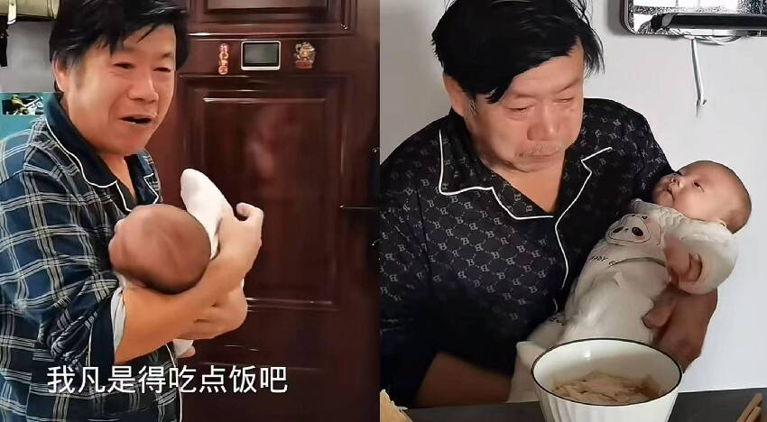 一家人喜提三胞胎,卻把爺爺整崩潰了,連吃飯都顧不上,眼淚直流