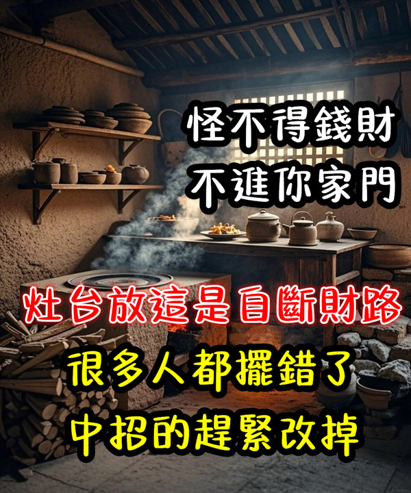 怪不得錢財不進你家門，灶台放在這是自斷財路！很多人都擺錯了，中招的趕緊改掉