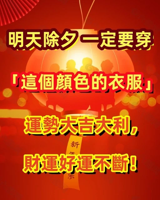 明天除夕，一定要穿「這個顏色的衣服」運勢大吉大利，財運好運不斷