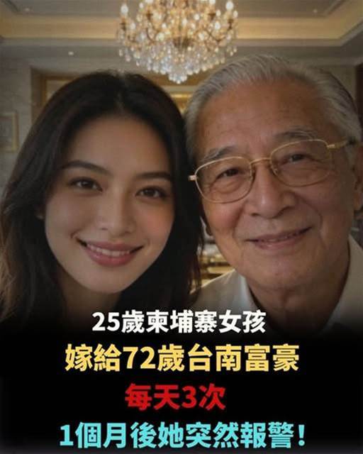 25歲柬埔寨女孩嫁給72歲臺南富豪，每天3次，1個月後她突然報警！