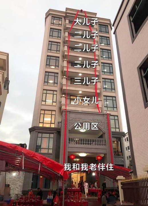 自蓋「八層小別墅」，老兩口住一層，其餘孩子各住一層，二媳婦背後閒聊：我家虧了