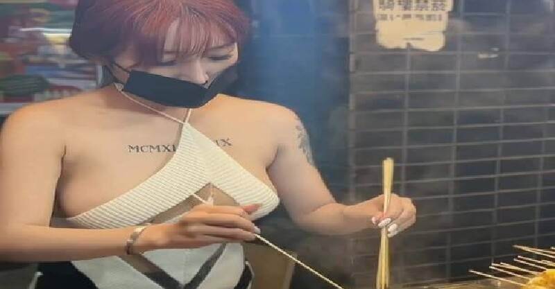 士林夜市美女老闆娘「無罩」考鳥蛋