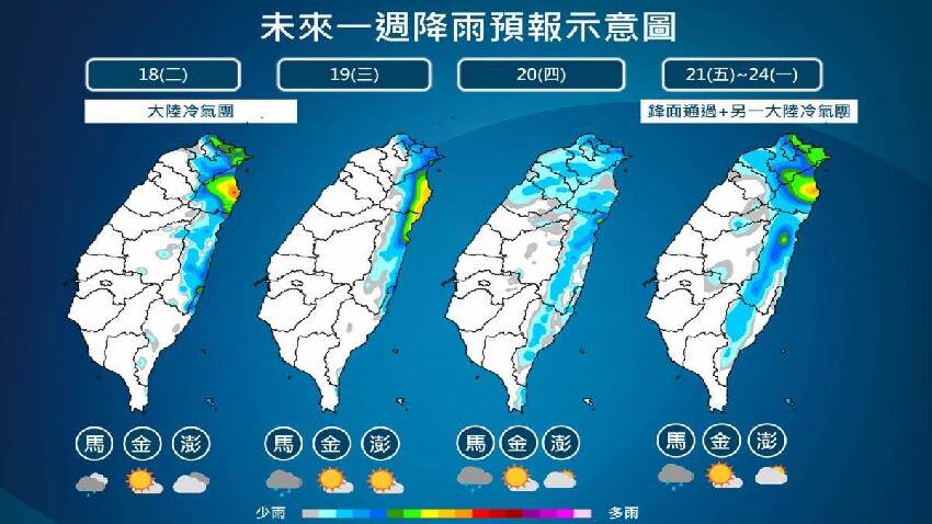 快訊／大雨來了！2地區雨勢兇猛「連下4天」恐剩7℃，挑戰寒流時間曝