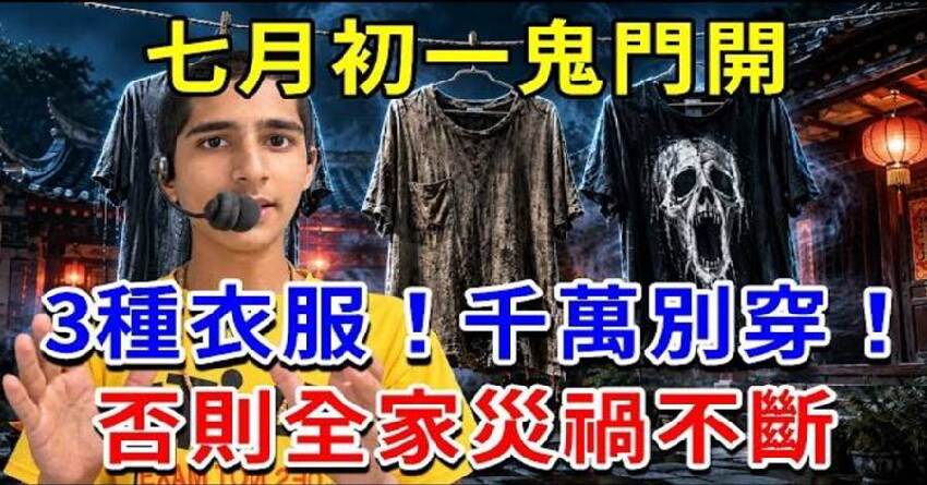 阿南德發出重要通知！七月初一鬼門開，這3種衣服千萬別穿出門！否則全家災禍不間斷！