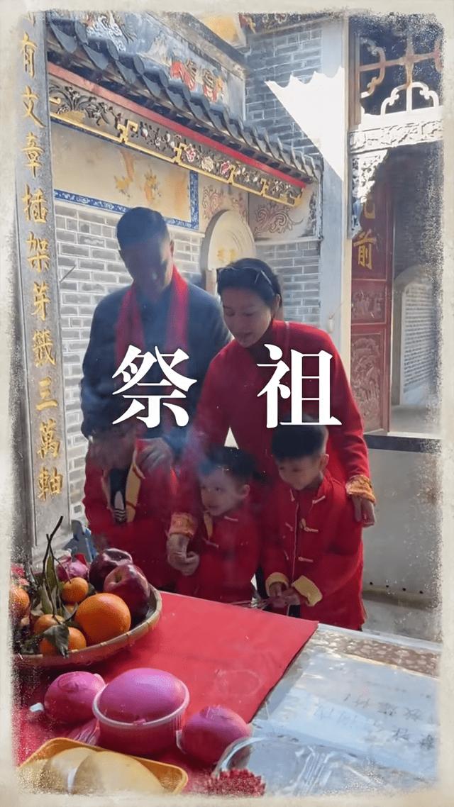 胡杏兒一家五口回村祭祖！老公李乘德：一定要記住自己的根