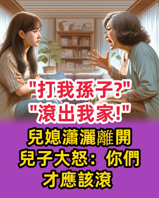 「打我孫子？滾出我家！」兒媳瀟灑離開，兒子大怒：你們才應該滾