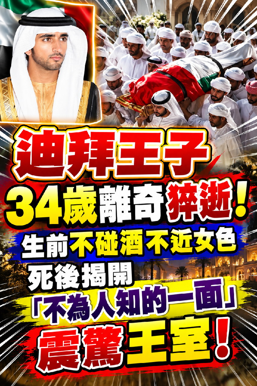 迪拜王子34歲離奇猝逝！生前不碰酒不近女色，死後揭開「不為人知的一面」震驚王室