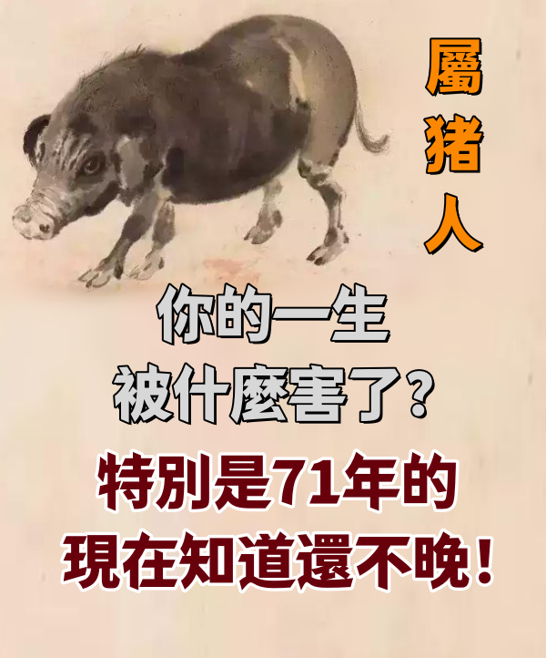 屬豬人：你的一生被什麼害了？特別是71年的，現在知道還不晚！