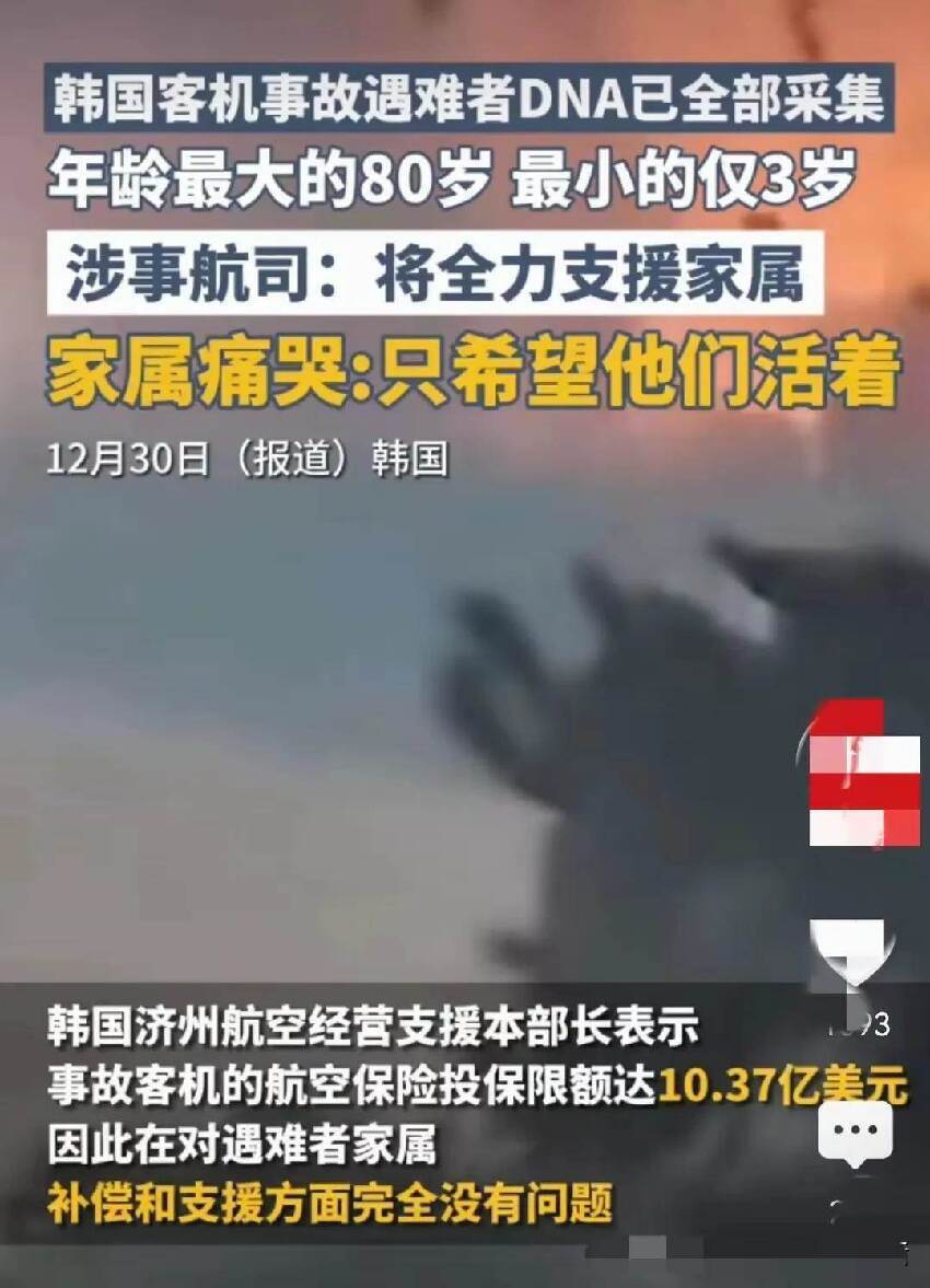 最新/韓國遇難客機賠錢了!每人180423965新台幣,家屬淚訴「一個細節」全網爆哭