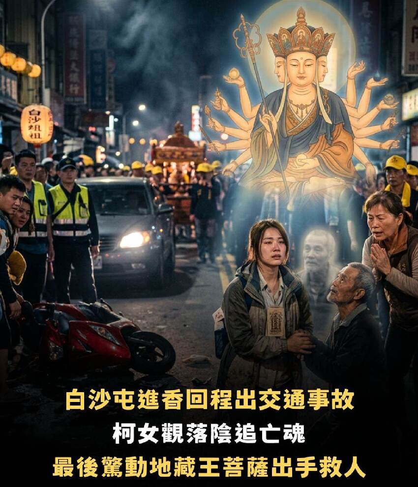 白沙屯進香回程出交通事故，柯女觀落陰追亡魂，最後驚動地藏王菩薩出手救人