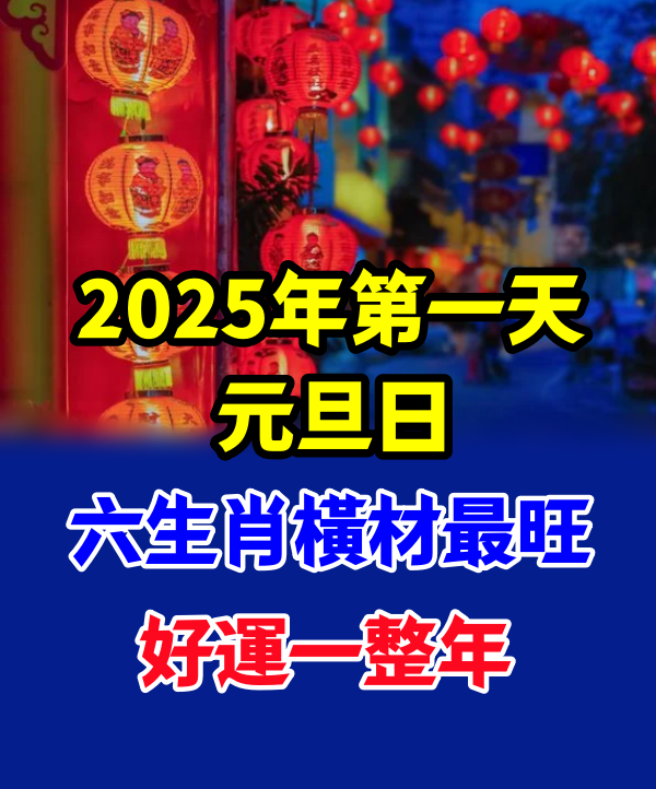 2025年第一天元旦日，橫財最旺的六生肖，好運一整年