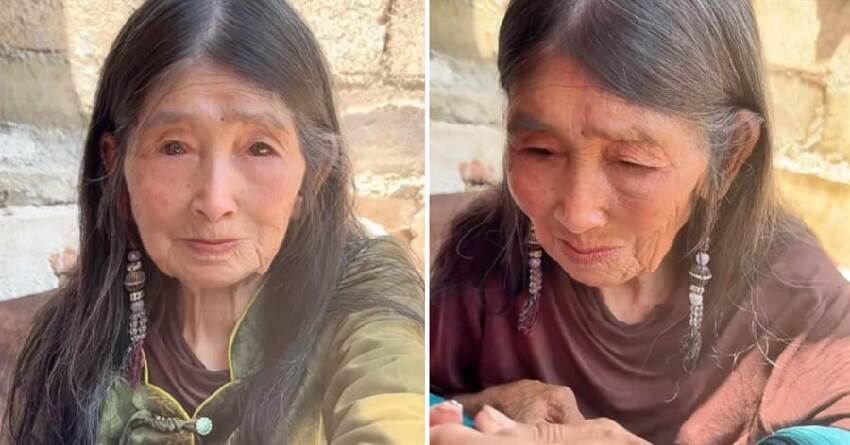 女子曬90歲阿婆照片，「眼神清澈」皺紋都遮不住美，網還原「年輕時容貌」驚呆：頂級骨相