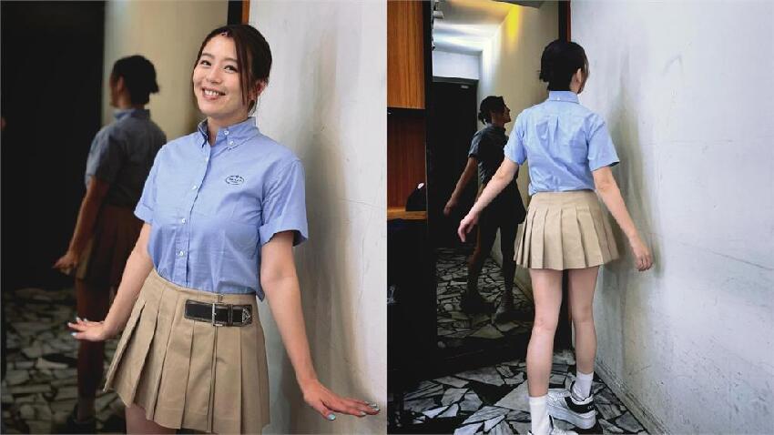 劉品言「塞進JK制服」襯衫大變形！鏡子出賣「無修真面目」網嚇：變了