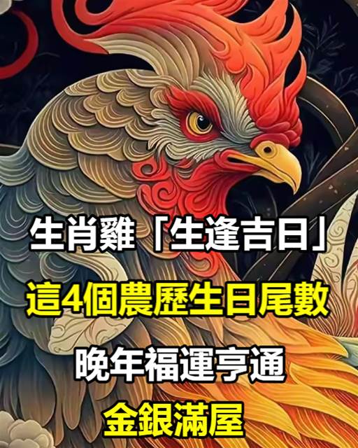 生肖雞「生逢吉日」，這4個農歷生日尾數的，晚年福運亨通，金銀滿屋