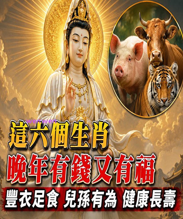 這六個生肖，晚年有錢又有福，豐衣足食，兒孫有為，健康長壽