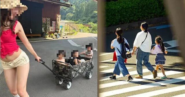 日本辣媽露腰，穿超短褲帶3娃被日網罵上熱搜！ 網友：到底關你什麼事？