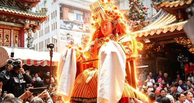 就在剛剛，眾人目睹！白沙屯媽祖突然開口說話，竟洩露一個驚人天機！數萬人拍下顯靈一幕