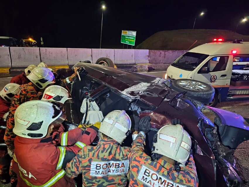 人仰車翻！ 雲頂山腳車禍 1死1重傷3輕傷