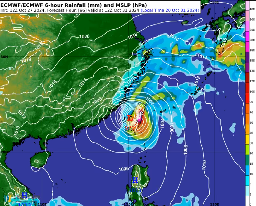 準備放颱風假？康芮直衝北台灣「15縣市侵襲率破90%」　穿越再北上「這2天風雨最強」