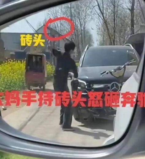 蒜苗整排壓扁！農婦氣炸「追上去砸爛賓士車」　車主報警「結局卻是她贏慘了」