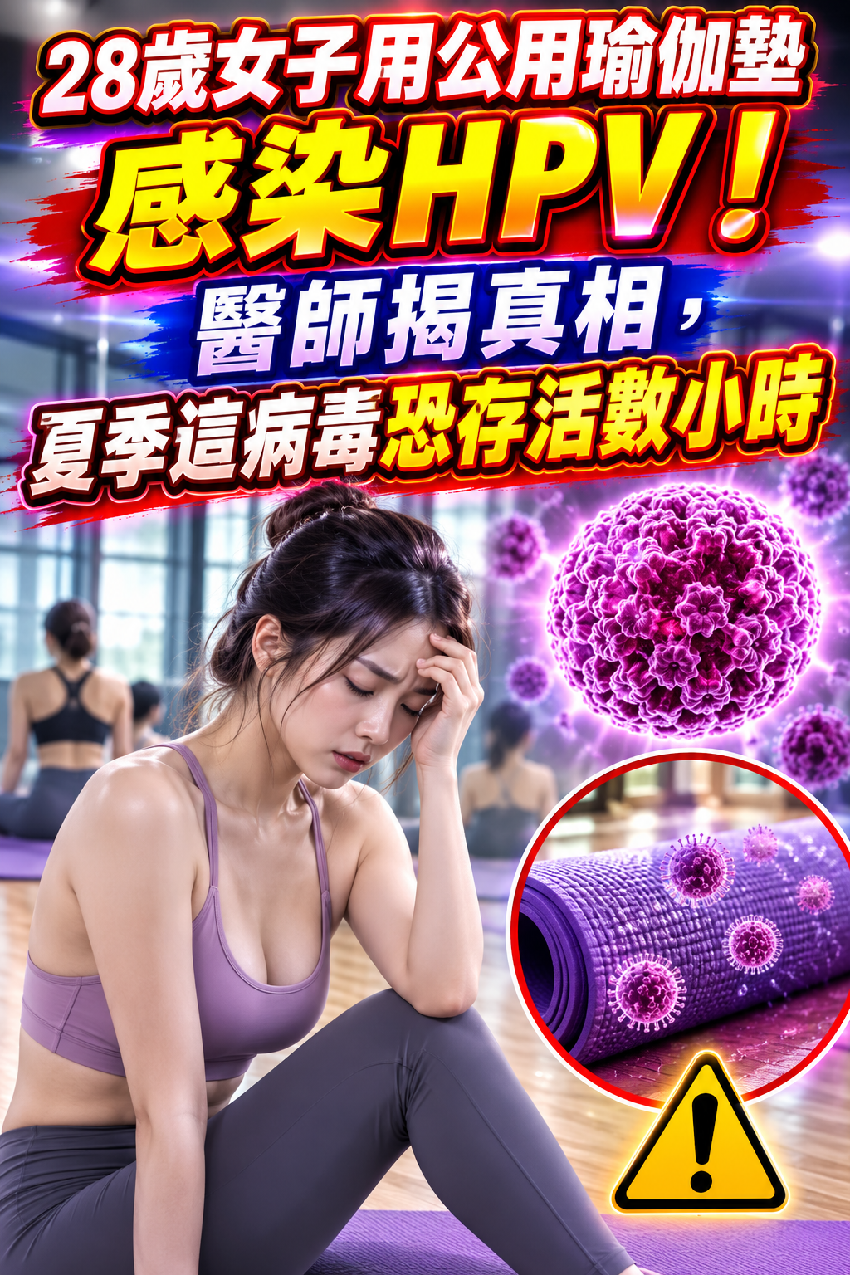 28歲女子用公用瑜伽墊感染HPV！醫師揭真相，夏季這病毒恐存活數小時