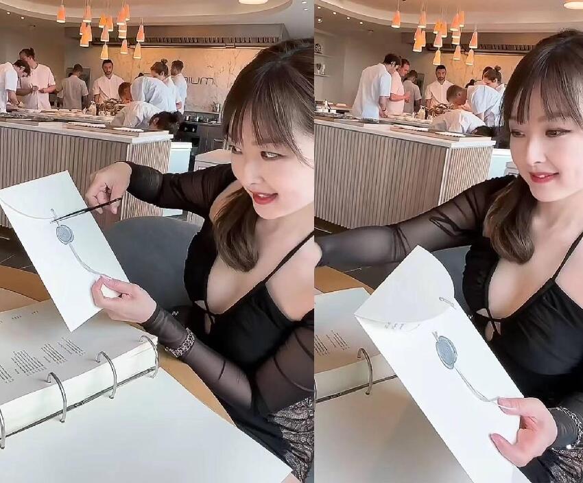 TVB前小花樂瞳近況曝光！穿黑絲透視裝用餐，被封童顏巨乳天花板