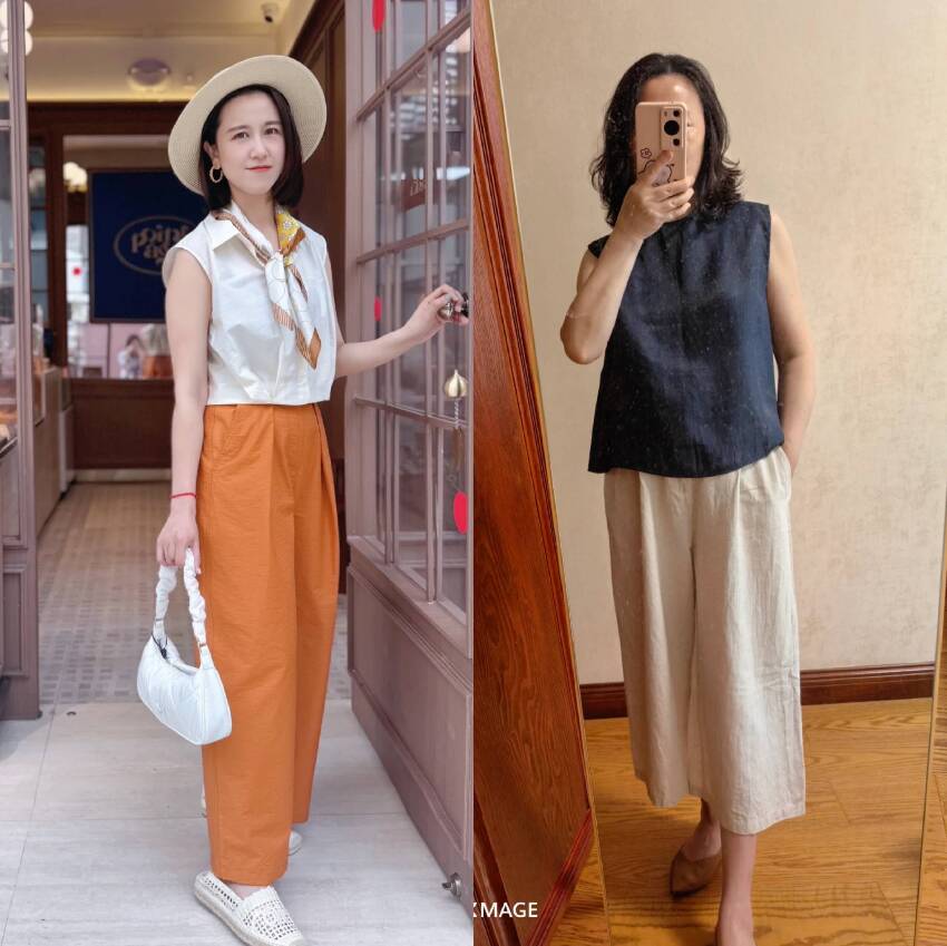 40+姐姐們早不穿T恤了!滿街都是「無袖衫」,打造「姐系」高級感