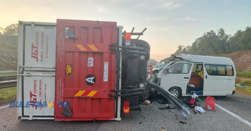 快遞羅厘失控翻車 棺車猛撞 一死2重傷