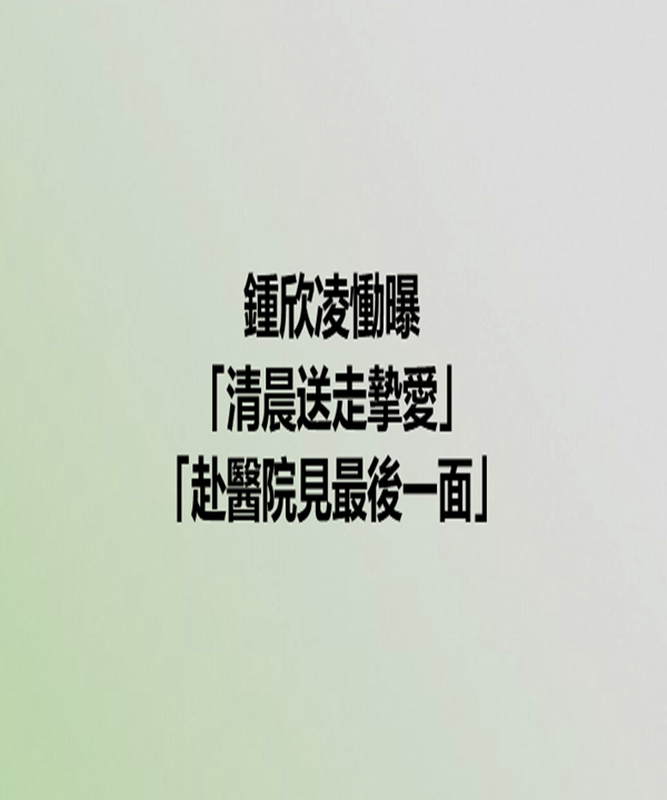 鍾欣凌慟曝「清晨送走摯愛」：選擇安樂死　「赴醫院見最後一面」獨自處理後事