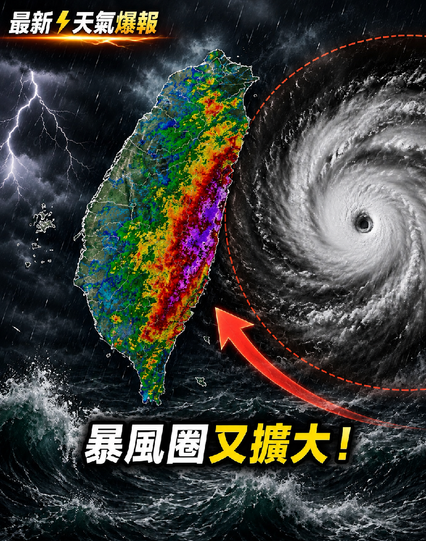 快訊／最強颱風要來了？白海豚「暴風圈再擴大」侵犯台機率曝光