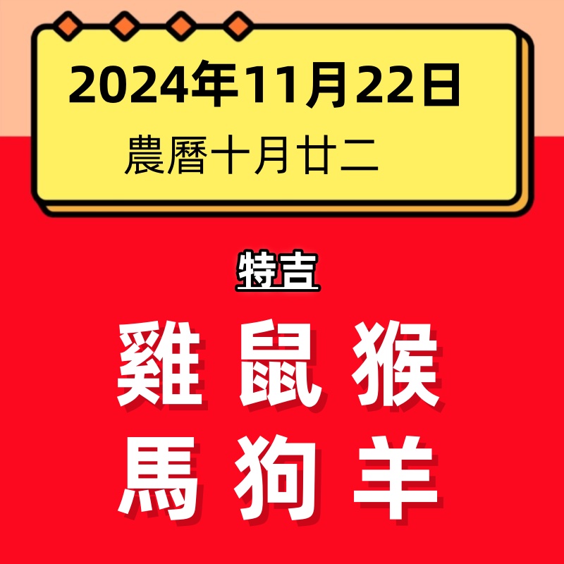 小運播報：2024年11月22日～雞、鼠、猴大吉